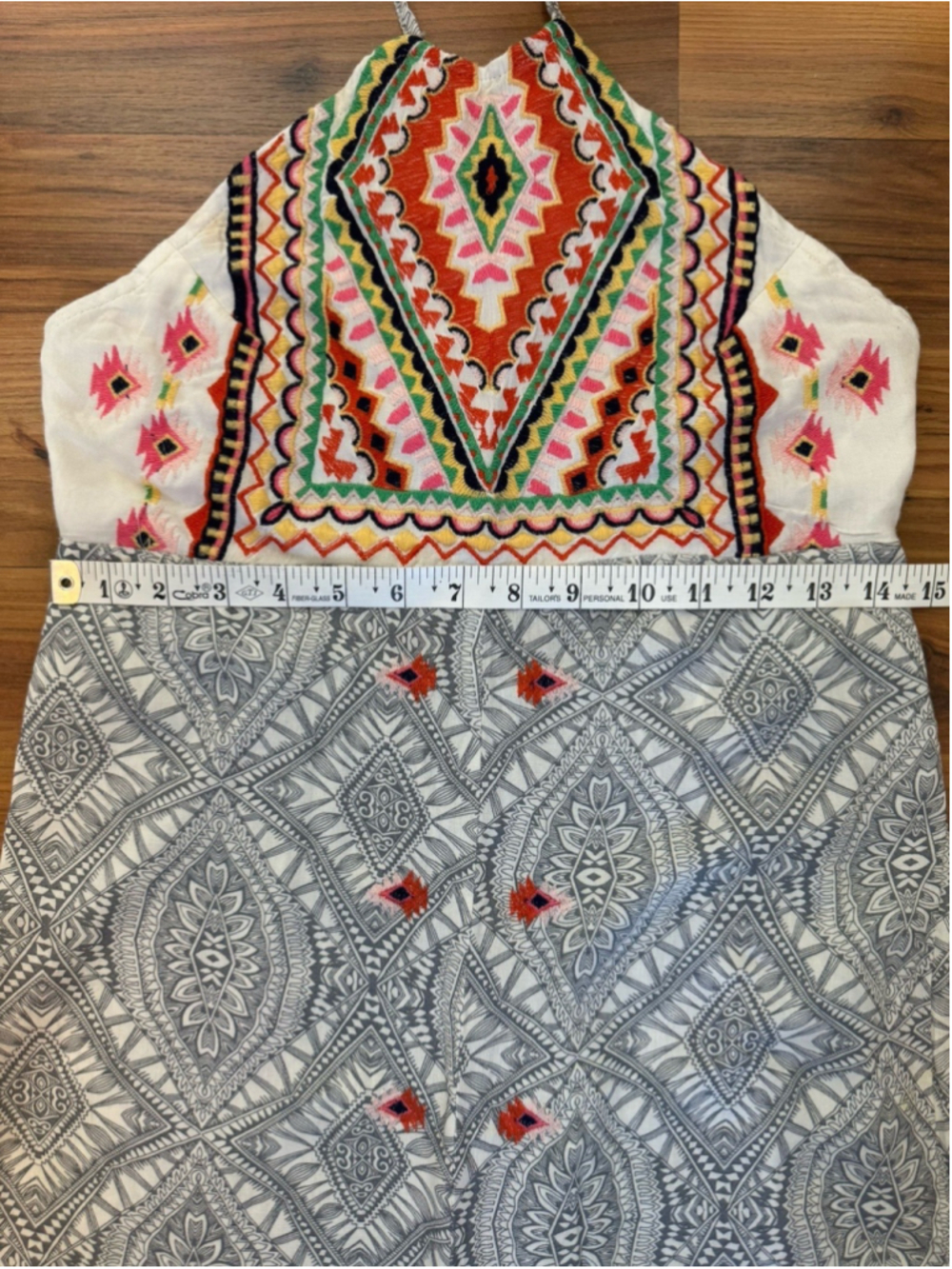 Rip Curl Boho Embroidered Maxi Dress Halter Festival Indie Summer Beachy Slit - Picture 9 of 12